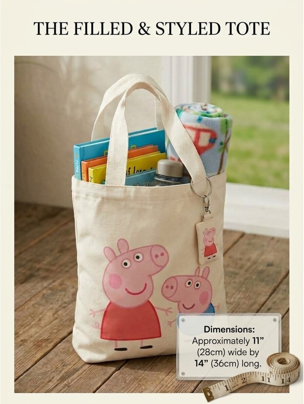 Peppa Pig Family White Canvas Tote Bag